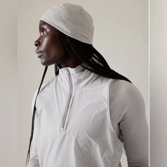 Athleta Accessories - Athleta Softshell Beanie Stratus Grey Ponytail Hat One Size Fits Most